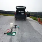 prova cono di sabbia in corso